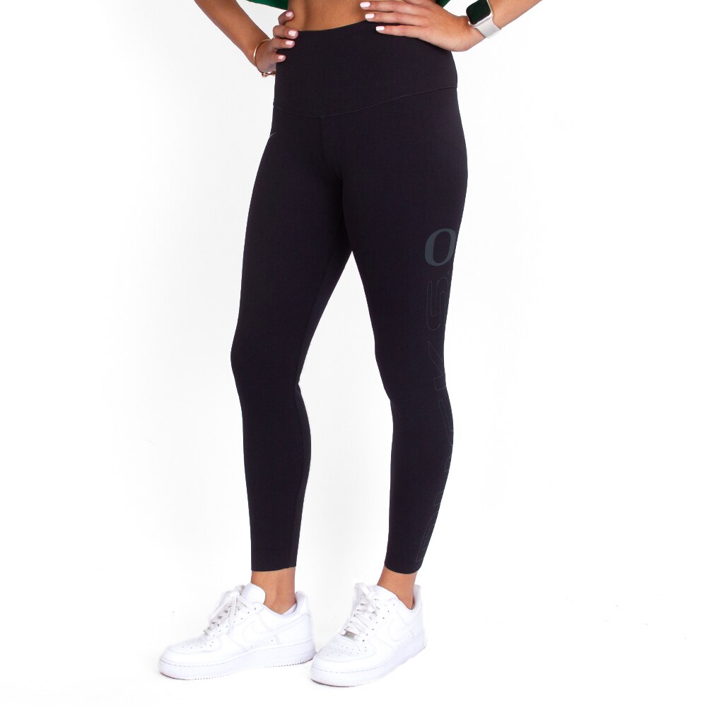 Classic Oregon O, Nike, Black, Leggings/Tights, Performance/Dri-FIT, Women, Go Ducks, Zenvy, 795259